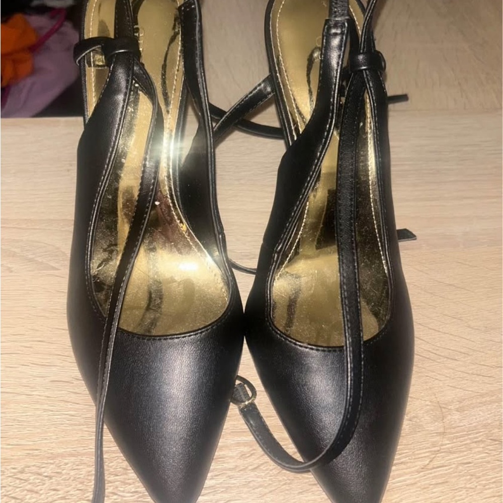 Guess Black Classic Slingback Heels